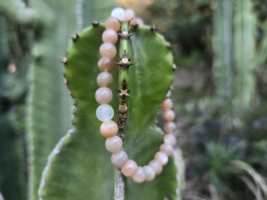 Bracelet de perle pierre de lune péche naturel semi-précieuse 100 % Naturel